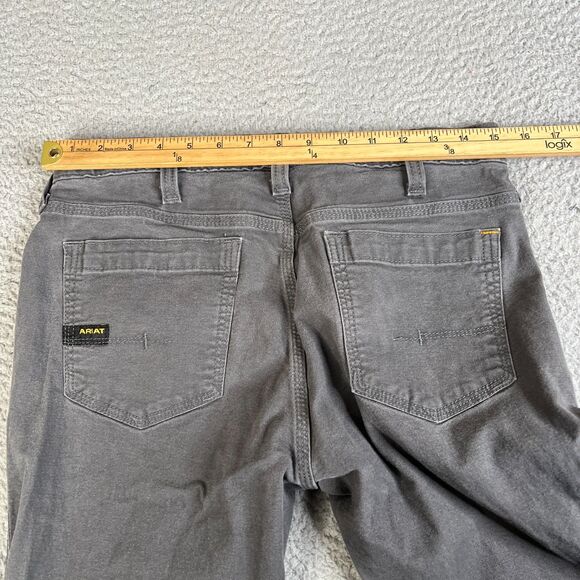 Ariat Rebar M7 Slim Straight Leg Jeans Mens 30x32 Gray Field Carpenter Canvas - Picture 14 of 16